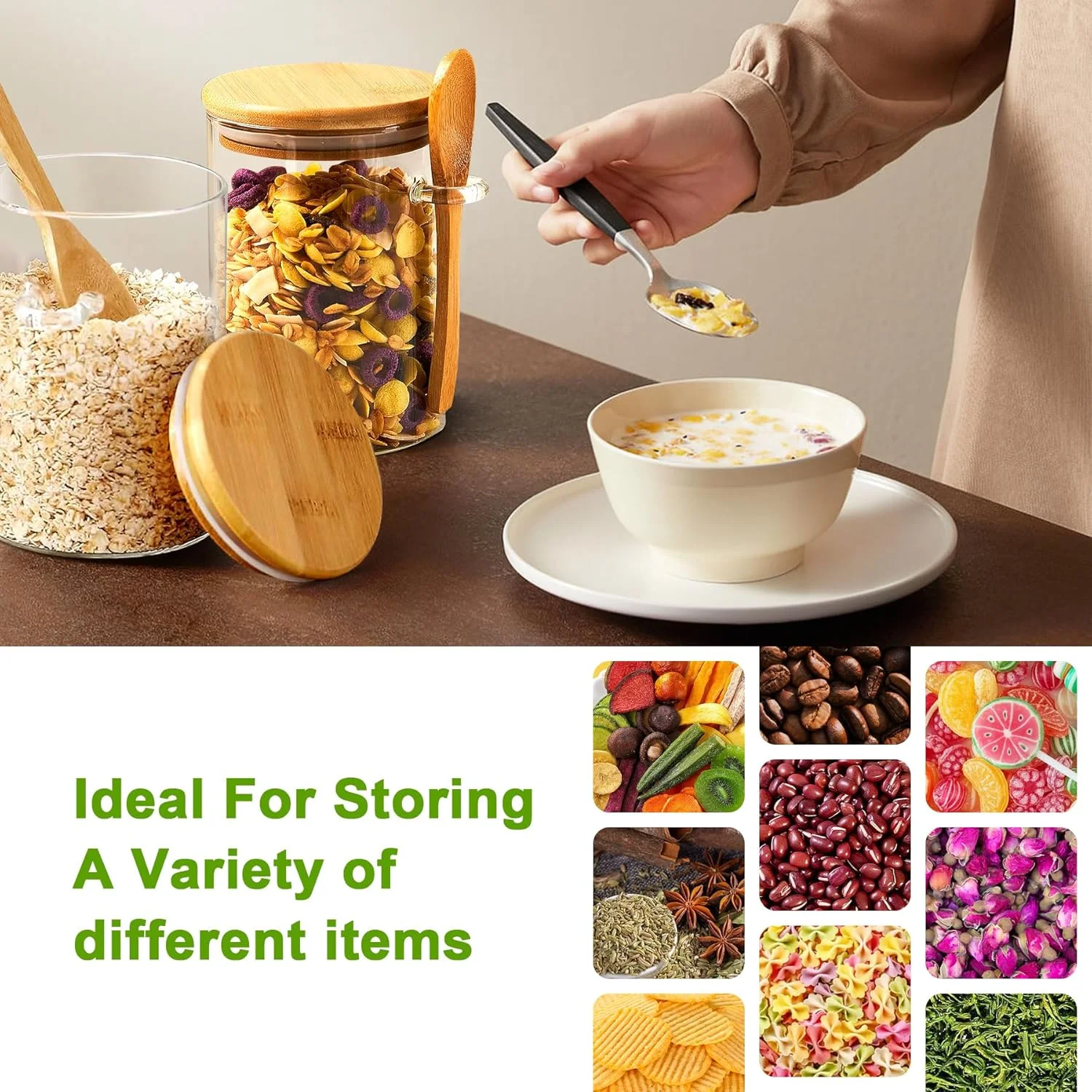 Стеклянная банка с крышкой 4 упаковки прозрачных герметичных стеклянных