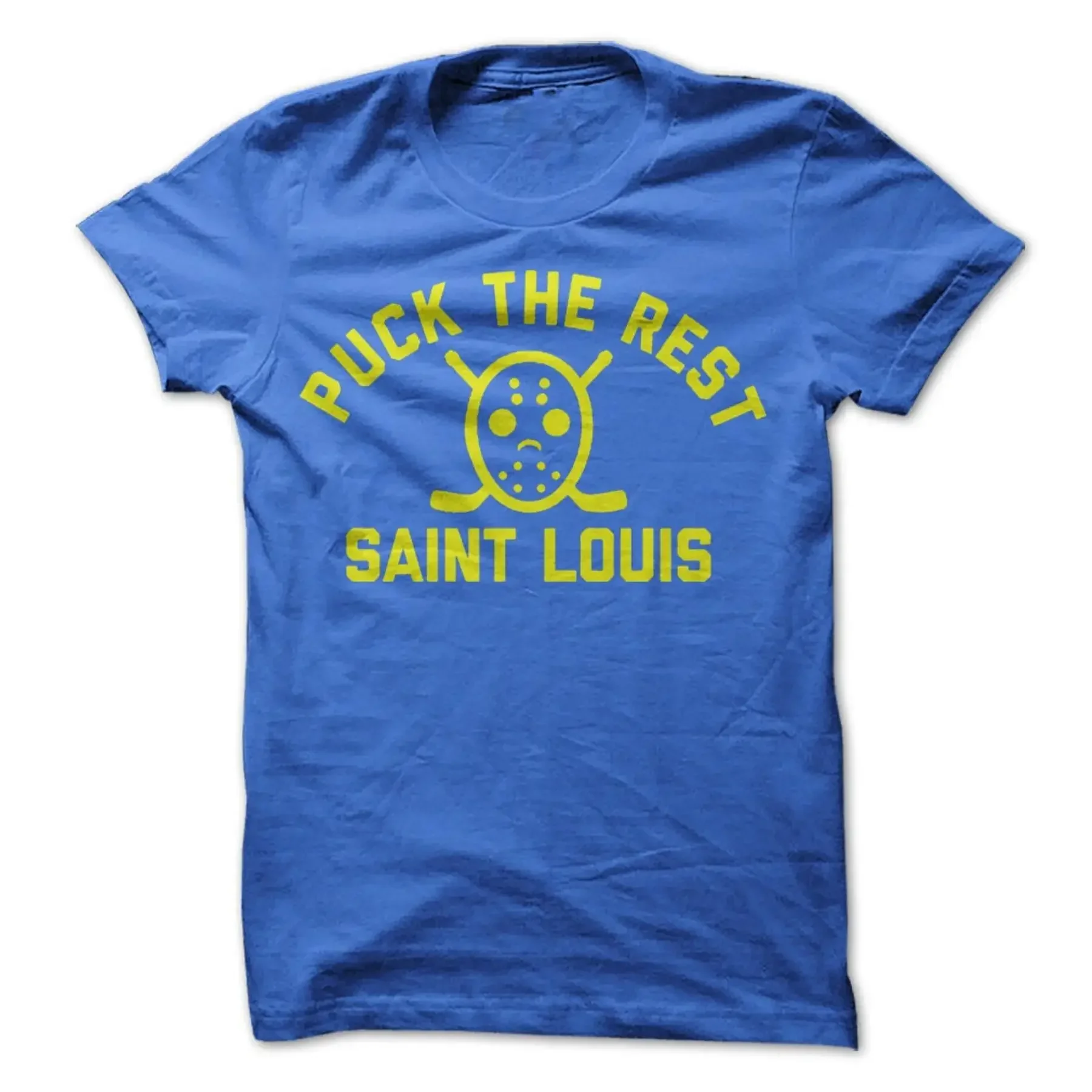 Фото Футболка Puck the Rest Saint Louis, синяя с желтым принтом №1