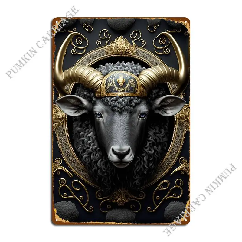 

Овечья Золотая декоративная металлическая вывеска в стиле арт-деко