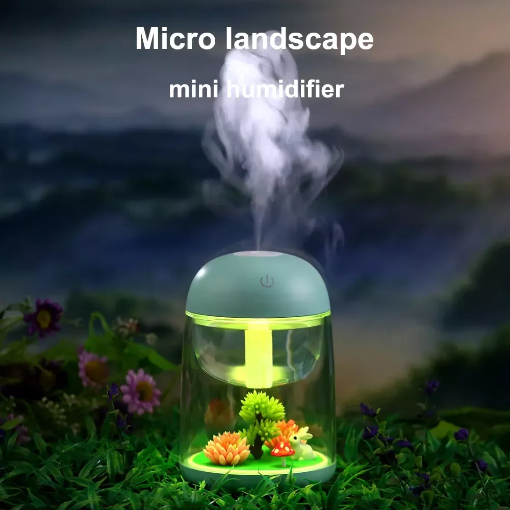 Portable Air Humidifier 180ML Micro Landscape Colorful Light USB Sprayer Cool Mist Maker Purifier