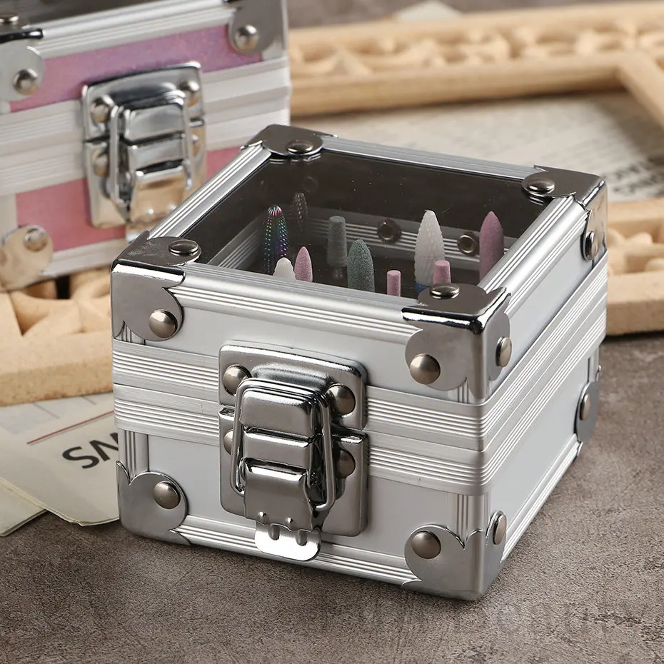 25 Slots Grinding Head Bit Storage Box Empty Nail Drill Bits Stand Display Holder Container Empty Nail Bit Case Organizer NF2067 images - 6