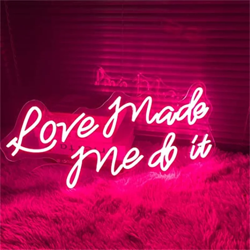 

CHUANGQI Love Made Me Do It Neon Sign LED Light Bar Club Hotel Cafe Bedroom AesthetiRoom Wedding Birthday Party Wall Decor Gift