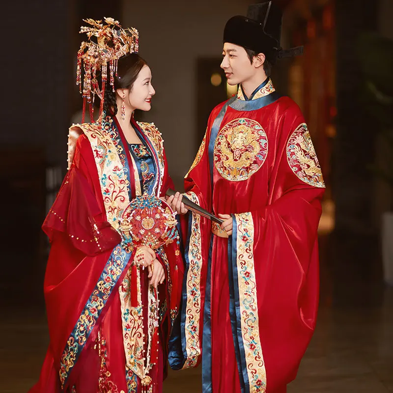 Свадебная одежда Song Hanfu новинка 2024 свадебное китайское платье со шлейфом костюм