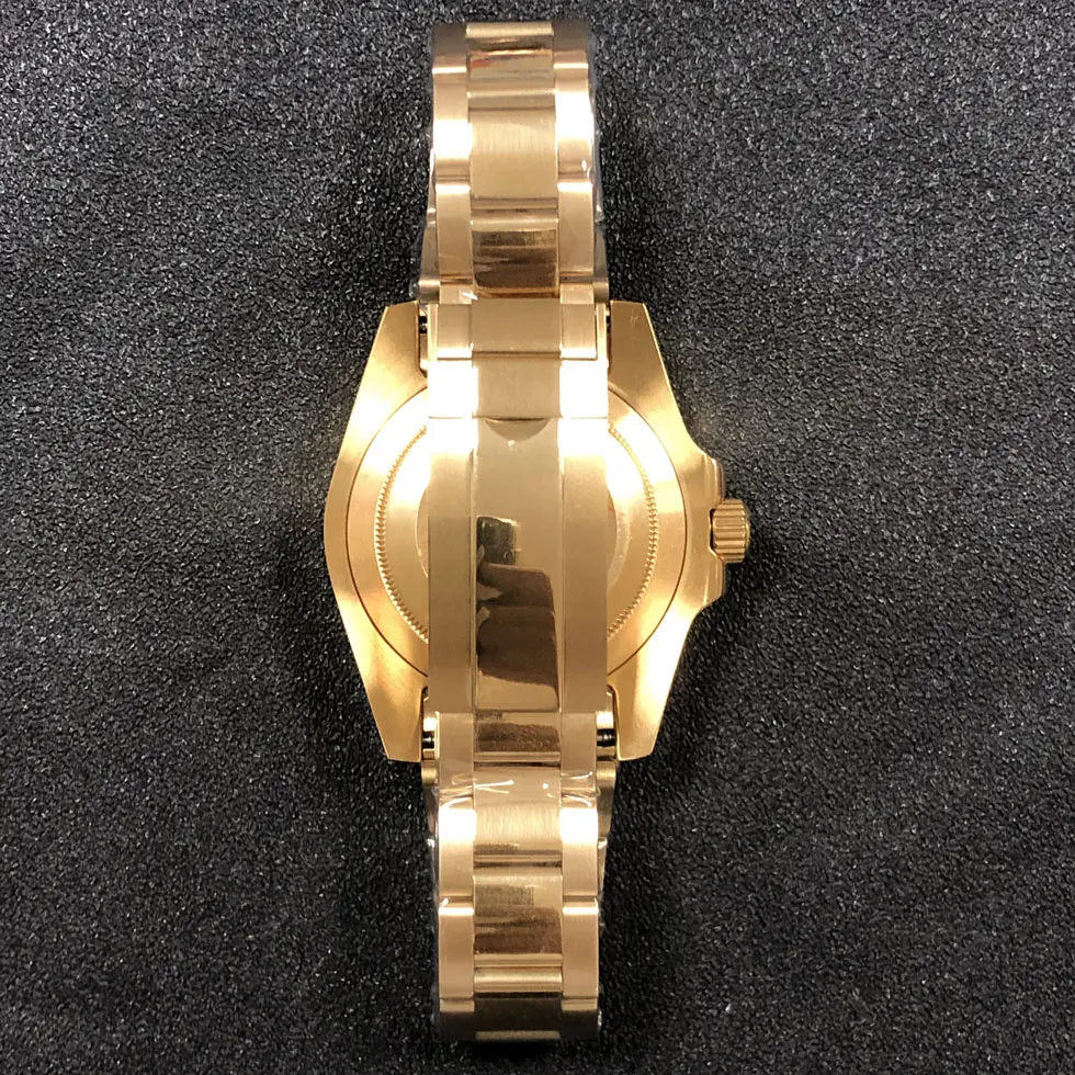 40mm Watch Case PVD Gold  Fine Steel Case Sapphire Glass Suitable for NH35 NH36 Movement