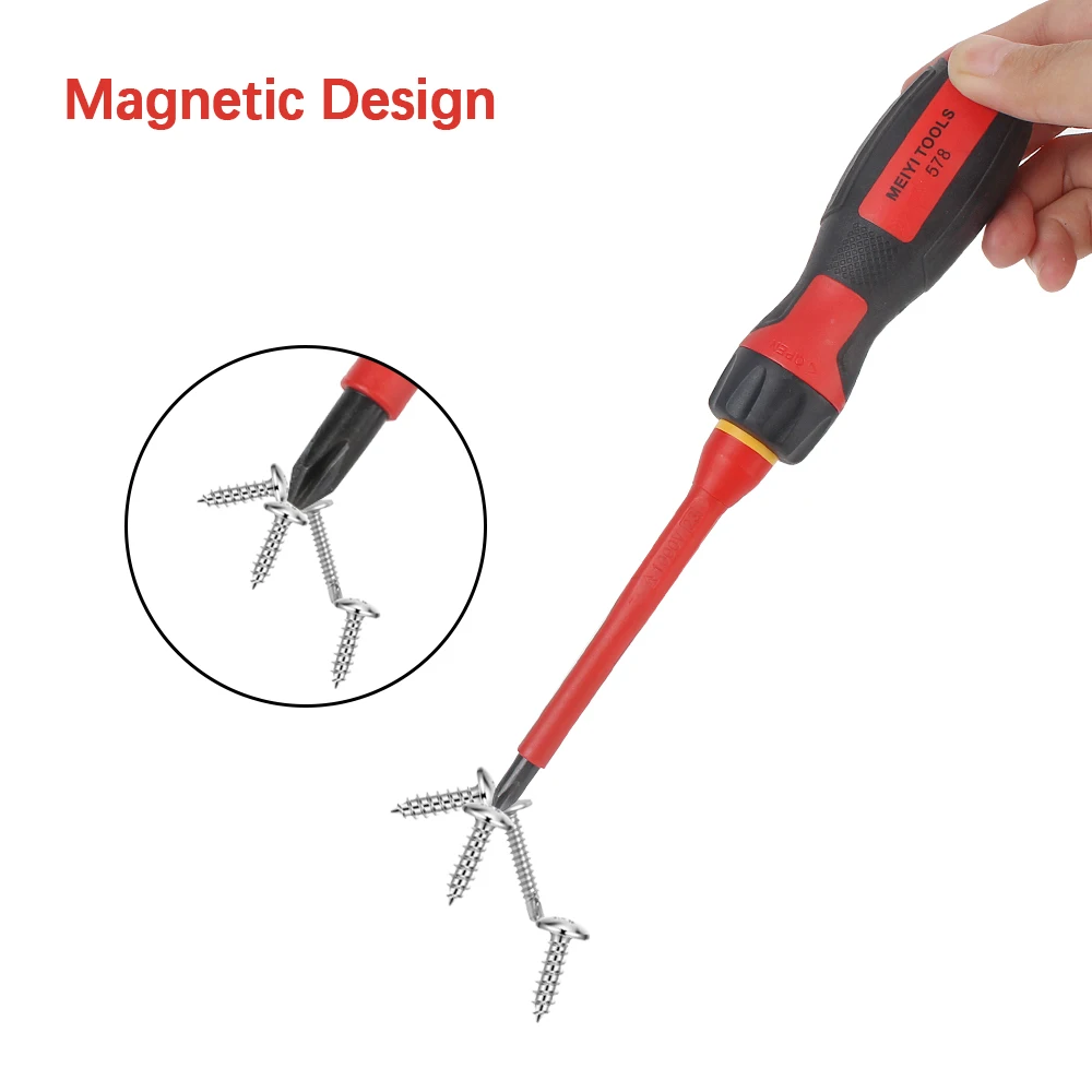 Отвертка с перекрестными пластинами в коробке 12 шт. Электронная Изолированная