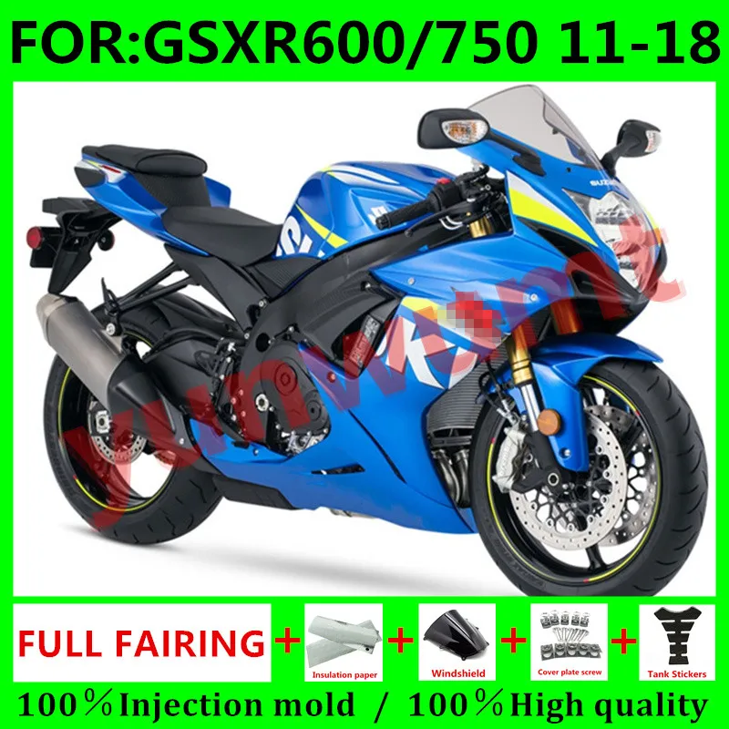 

Motorcycle Fairing for Suzuki GSXR600 2014 GSX R 600 750 11 12 13 14 15 16 GSX-R750 2011 - 2021 K11 Fairings Kit set blue white