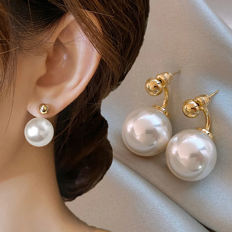 

Fashion 925 Silver Needle Temperament Pearl Stud Earrings for Women Korean Elegant Party Weddings Jewelry