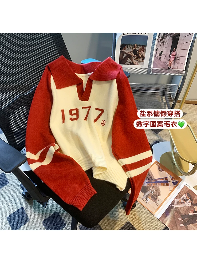 

Женский пуловер оверсайз в стиле Харадзюку, трикотажные джемперы с полумолнией, винтажные Мешковатые Свитера в уличном стиле, 2023