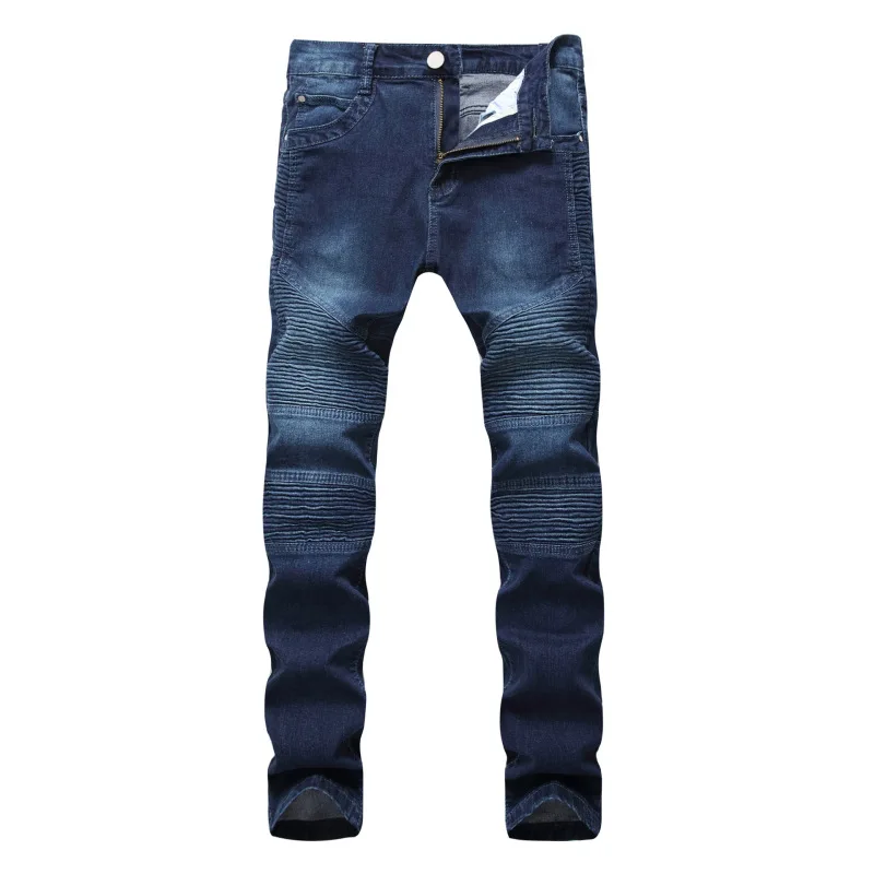 

Hi-Street Mens Ripped Rider Biker Jeans Motorcycle Slim Fit Washed Black Grey Blue Denim Pants Joggers Skinny Men