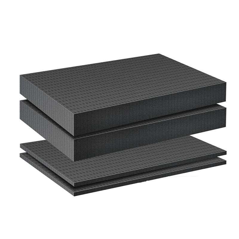 

4 Pieces Box Foam Grid Line Foam Insert Cubes Shockproof Sponge Pad 40X40x2cm/40X40x5cm