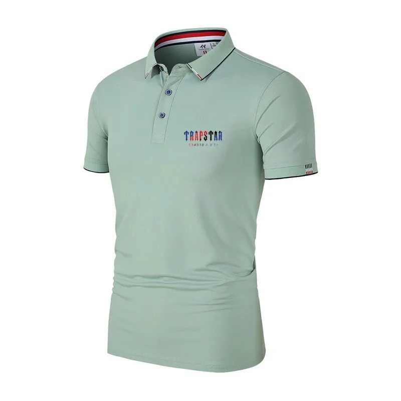

Summer New Men's Lapel Polo Shirt 100% Cotton Printed Short Sleeve Casual Business Fashion Slim Fit Polo Shirt Men's Top