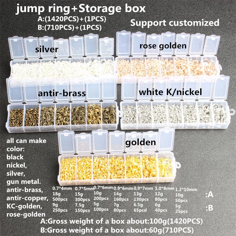 

Jewelry Accessories Manual Jewelry Making Opening Ring Set Combination Box Opening Ring Jump Ring