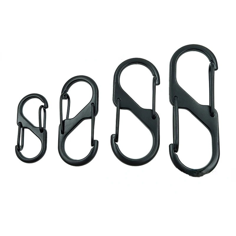 

10pcs Camping Equipment S Type Carabiner With Lock Mini Keychain Hook Anti-Theft Outdoor Camping Backpack Buckle Key-Lock Tool