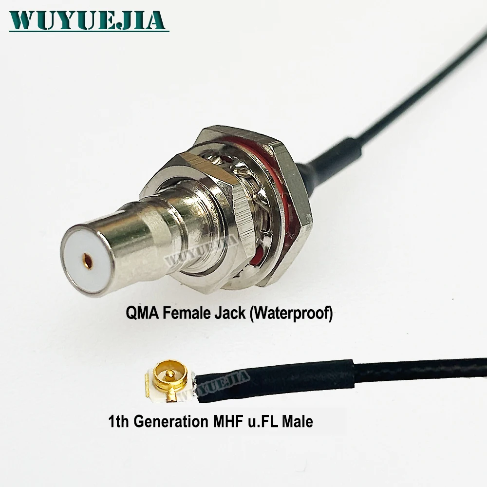 Фото 1 шт. 5-100 см U.F.L RF113 QMA к U.FL MHF1 кабель переборки QMA гнездовой разъем к U.fl MHF1 штекер RF1.13 соединительный кабель с косичкой №1