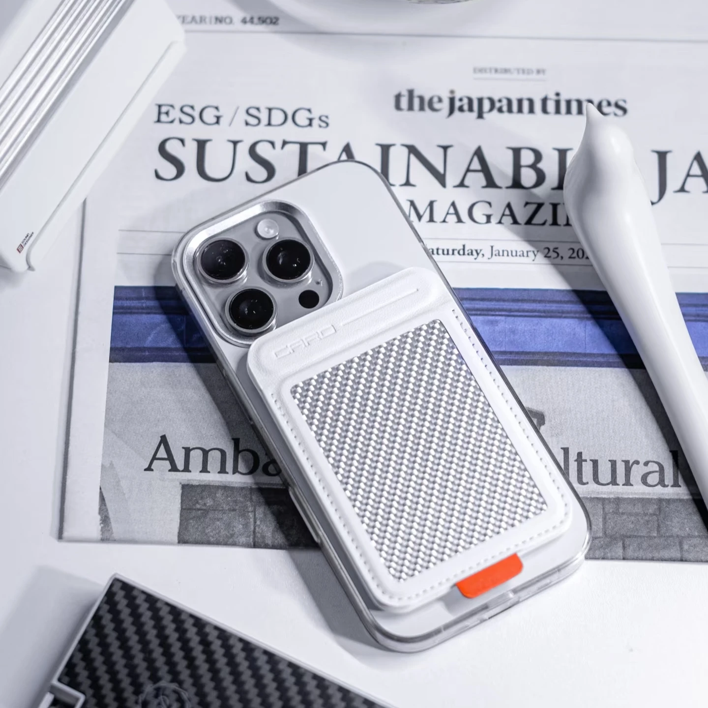 Кожаный кошелек Magsafe из настоящего углеродного волокна для iPhone 17, 16, 15, 14, 13, 12, Pro Max Samsung S25, ультра-магнитный держатель для картподставка (art.: 3920d3587f649) - 3920d3587f649