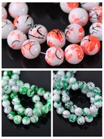 30pcs round color coated opaque glass 8mm loose spacer beads lot for jewelry making diy crafts findings