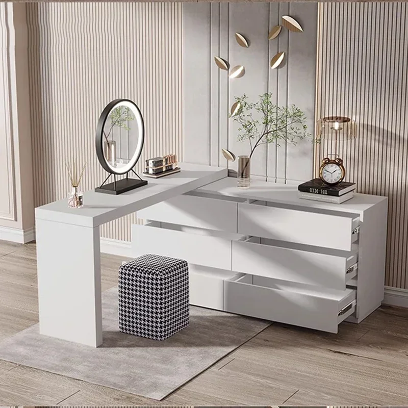 Роскошный туалетный столик для спальни Женский зеркальный стул очаровательный
