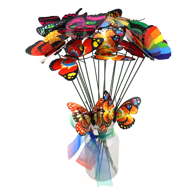 

Bunch Of Butterflies Double Layer Stakes Flower Pots Garden Yard Planter Decor