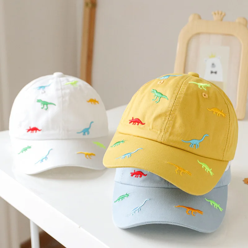 

New Dinosaur Kids Baseball Cap Embroidery Children Girl Boy Sun Hat Spring Summer Outdoor Adjustable Beach Hat Photography Props