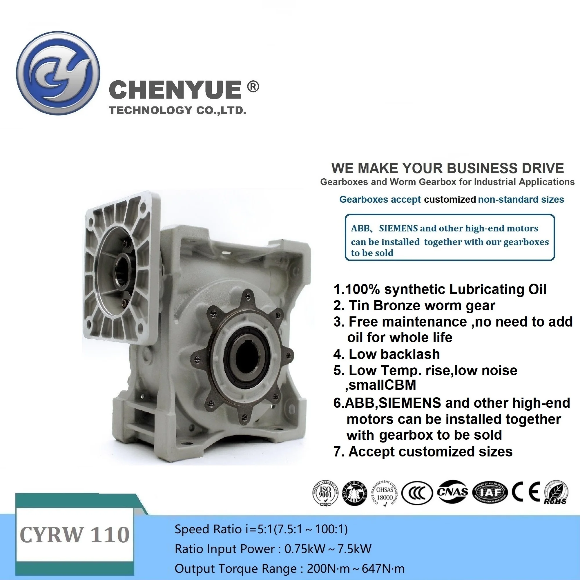 CHENYUE Червячная коробка передач с высоким крутящим моментом мотор-редуктор