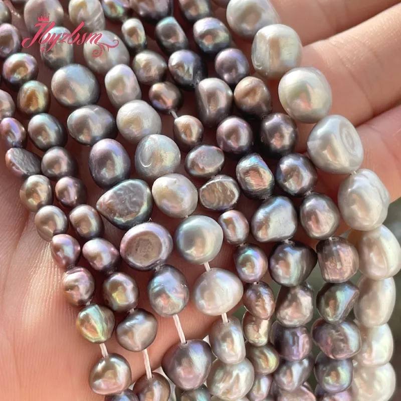 

Natural Freshwater Pearl Beads Gray Freeform Stone For DIY Jewelry Making Necklace Bracelet 14" 5-7/8-9/10-11mm Free Shipping