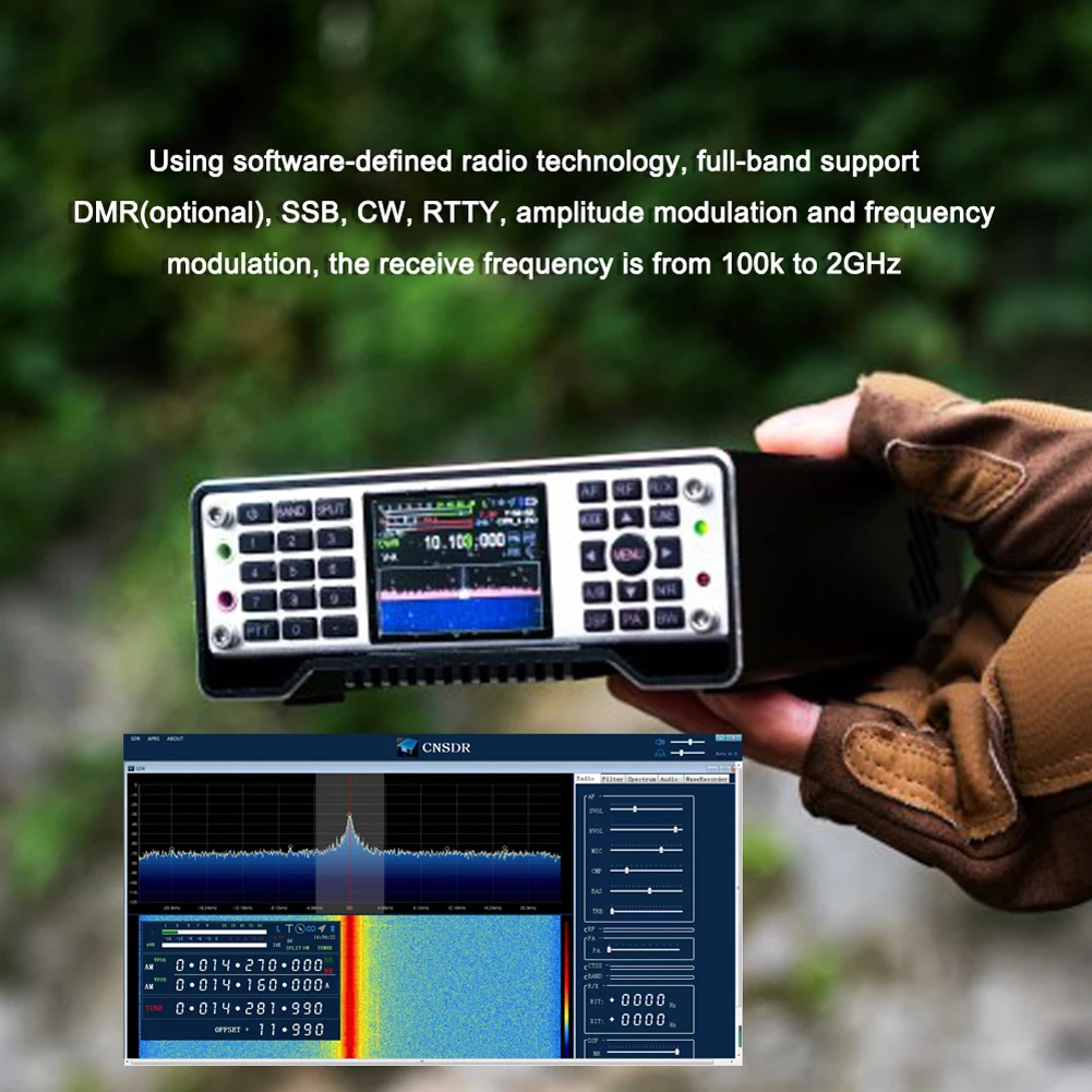 

Q900 100 кгц-2 ГГц все режимы программно определяемые радиоприемники SSB CW RTTY AM частотная модуляция встроенная звуковая карта BT