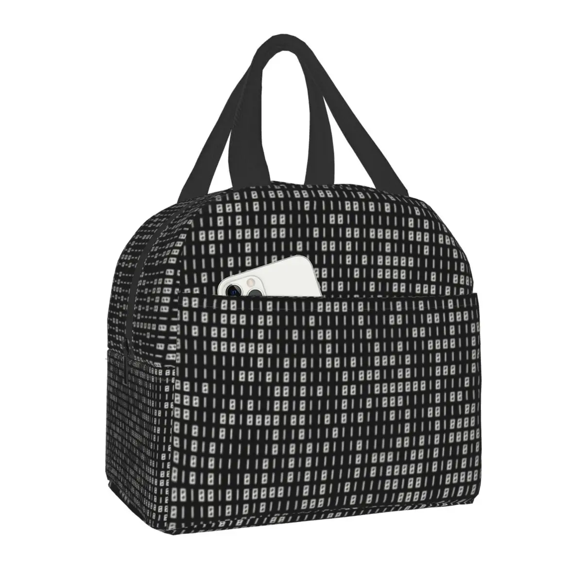

Hacker Code Binary Code Insulated Lunch Tote Bag for Women Programming Coding Portable Thermal Cooler Bento Box Camping Travel