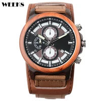 bamboo wood watch multifunction quartz wristwatch for men date luminous display nylon belt clock casual male relogio masculine