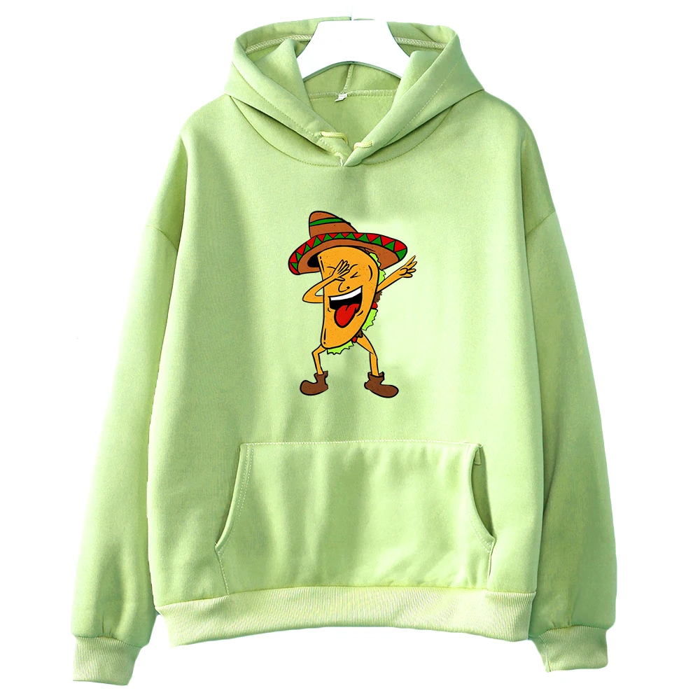 Dabbing Taco Cinco De Mayo Hoodies  Funny Mexican Dab Printed Sweatshirt Women Men Cartoon Retro Pullovers Hooded Clothes Hoodie