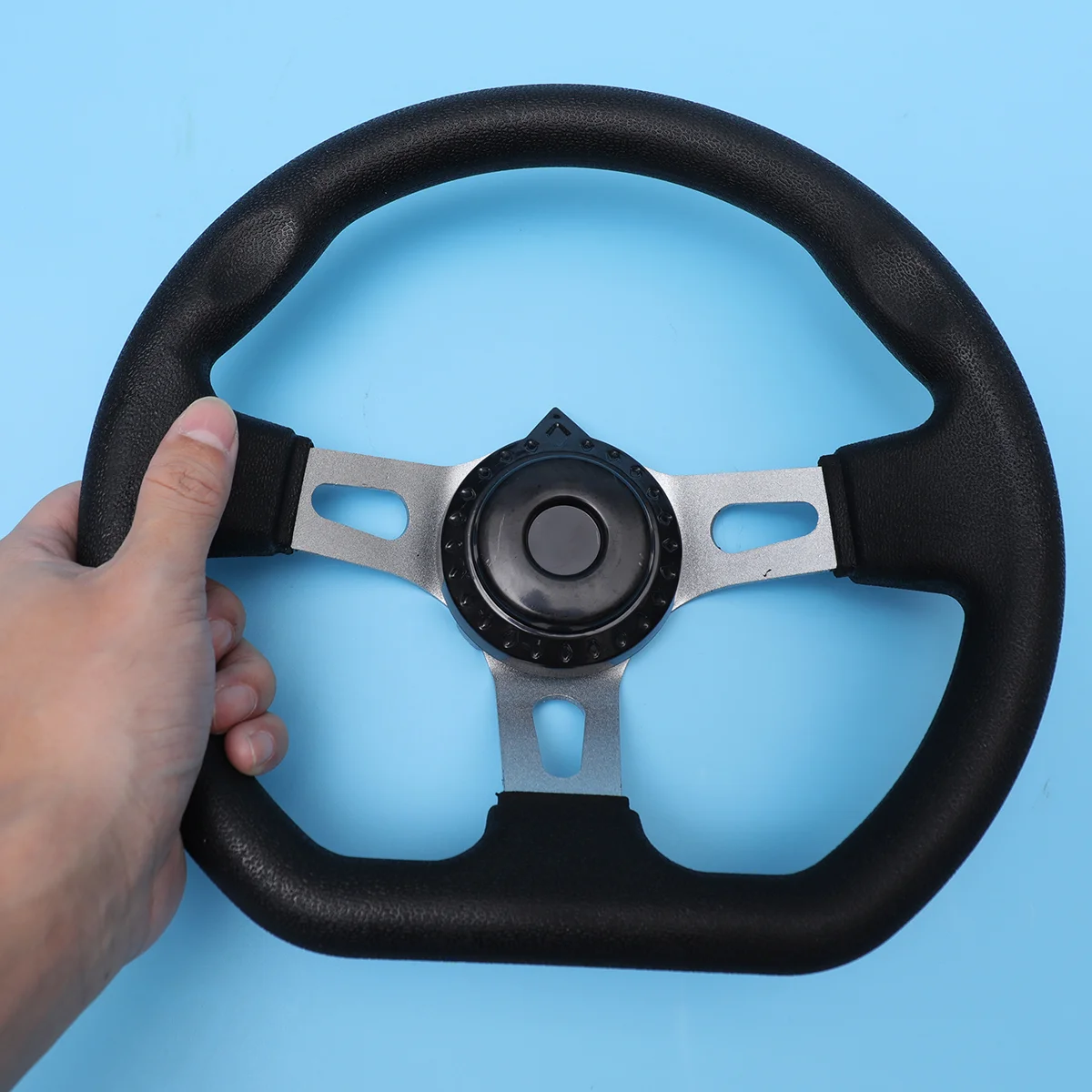 

270mm Modification Steering Wheel PU Replacement Steering Wheel for Buggy Go-kart (Black)