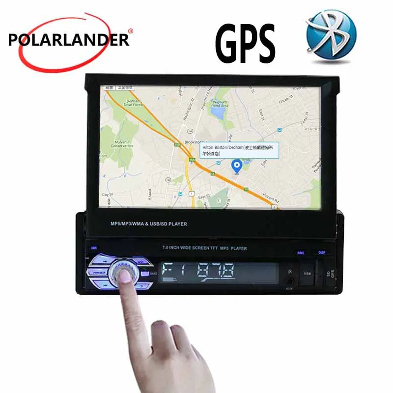 

Автомобильный радиоприемник с 7 "сенсорным экраном 1 DIN GPS + 8gTF Mirror Link, автомобильный стерео сенсорный экран MP5 Bluetooth AUX