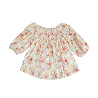 girls dress flower print long sleeve side by side fashion childrens clothing trend childrens dress