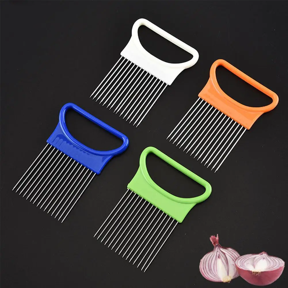 

Household Steel Onion Needle Fork Vegetable Fruit Tomato Slicer Accessories Aid Kitchen Holder Steel Safe Stainless Cutting P1I2