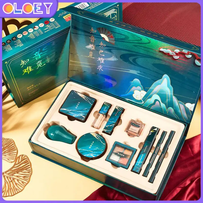 

Набор для макияжа с грибовидной головкой, 10 шт., крем, подводка для глаз, пудра, тушь для ресниц, румяна, матовая помада, тени для век, Подарочн...