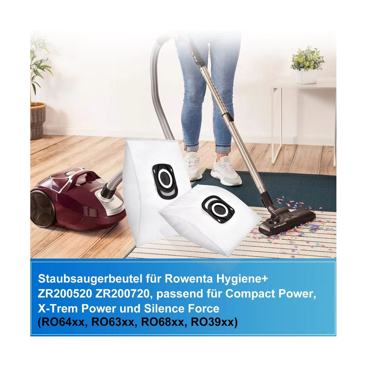 Мешки для пылесоса Rowenta Hygiene + ZR200520 ZR200720 подходят компактной мощности X-Trem Power и