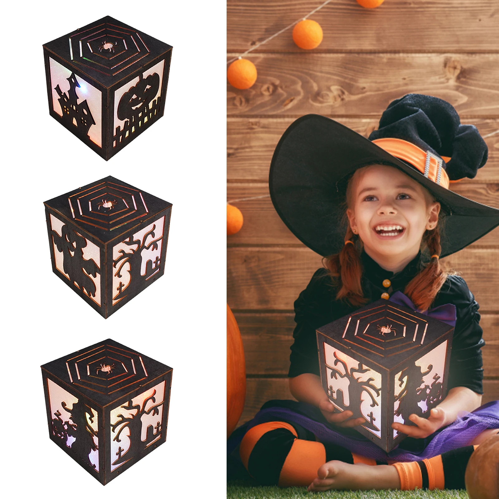 

Декоративные огни на Хэллоуин, питание от батарейки, тыква, ведьма, дерево, атмосферные лампы для праздника, вечеринки, Хэллоуина, декоратив...