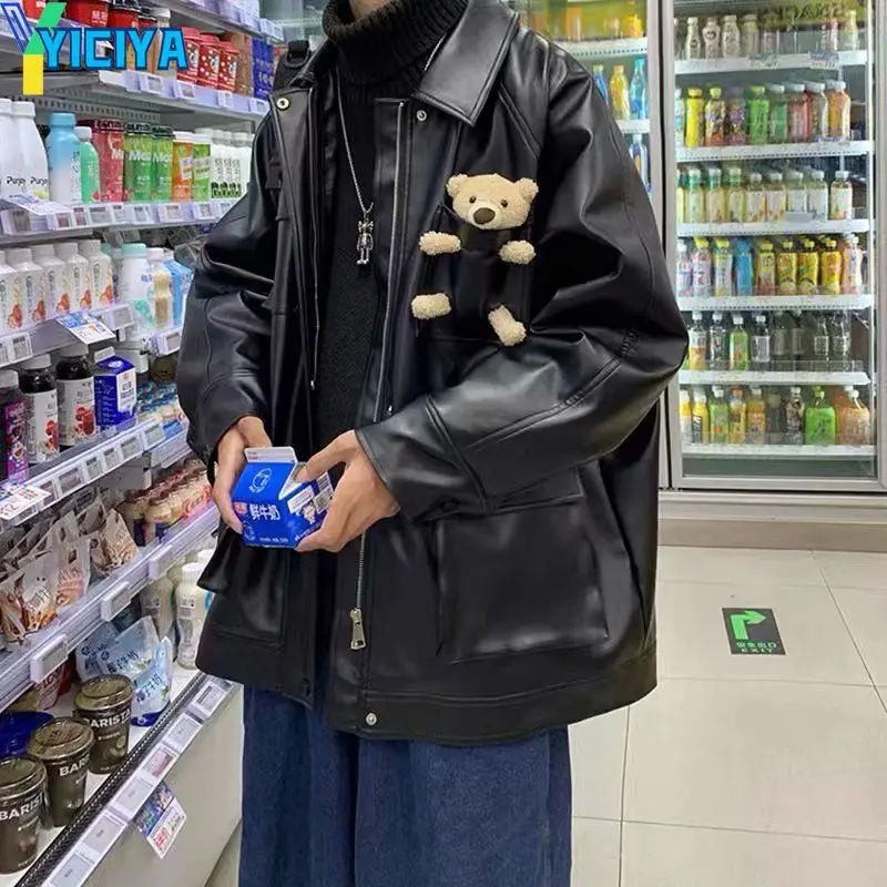 Женская куртка YICIYA из искусственной кожи куртки 2022 куртка-бомбер женские парки