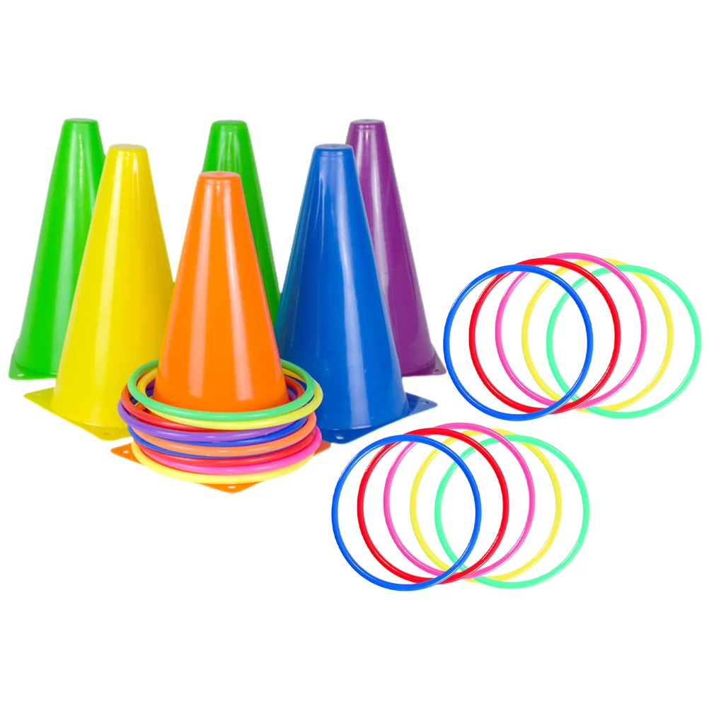 

Cell Child Soccer Kids Throwing Ring Game Toy Plastic Football Training Road Barrels