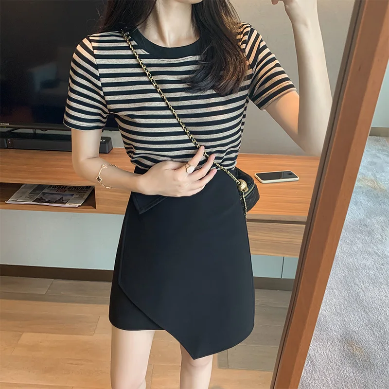 

Женская юбка с карманами для работы, Женская облегающая трапециевидная Студенческая универсальная короткая юбка с завышенной талией, обле...