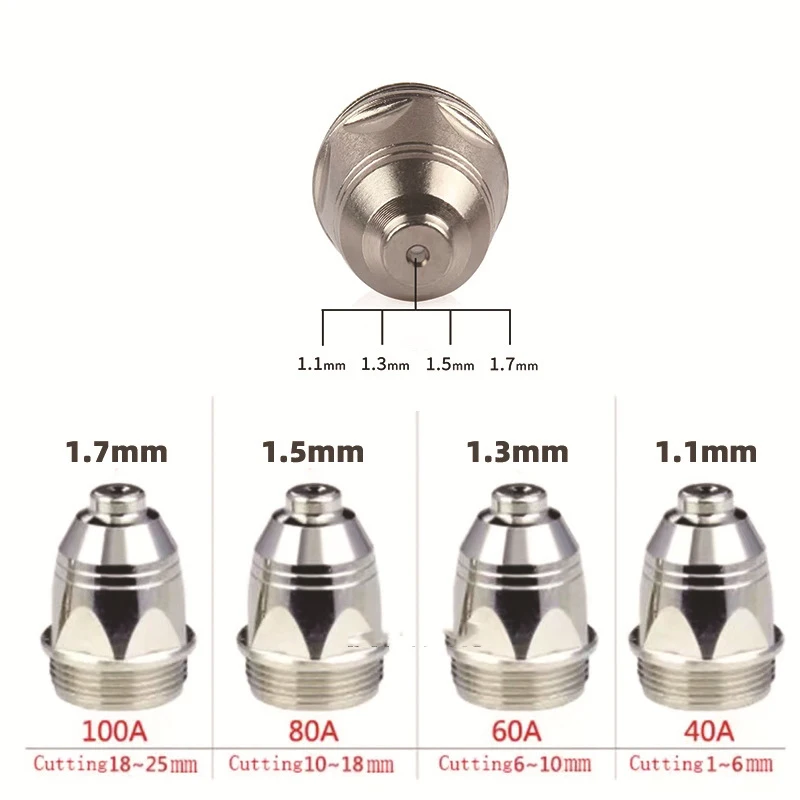 

P-80 Plasma Cutter Consumable Torch 1.1/1.3/1.5/1.7mm Nozzle Tip Electrode Plasma Torch Consumable Replacement Parts