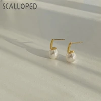 scalloped 2022new micro set pearls creative new water drop geometric opening ring fashion personality womens earrings
