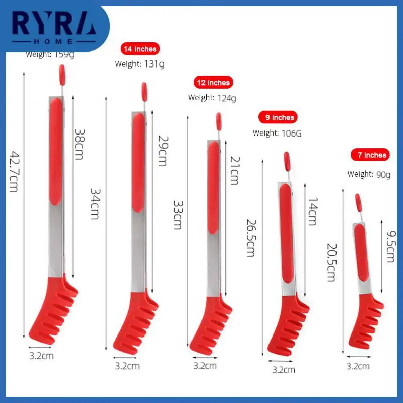 

Red Bread Clip Comb Chuck Antiskid Food Clip Durable Multi-role Bar Supplies Stainless Steel Baking Clip Portable Barbecue Clip