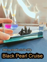 cruise ship fluid drift bottle hourglass decor ship sea car office table decoration living room ornaments home decor toy gifts