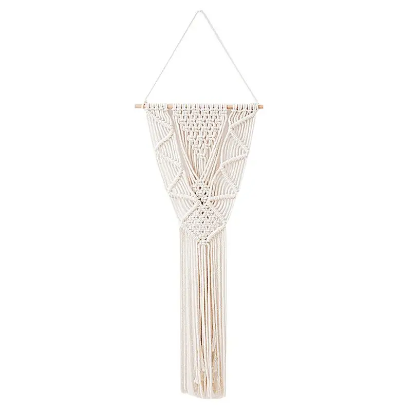 

Small Boho Fring Tapestry Macrame Woven Wall Hangings With Net Bag Wall Decoration For Wedding Backdrop Bedroom Living Room