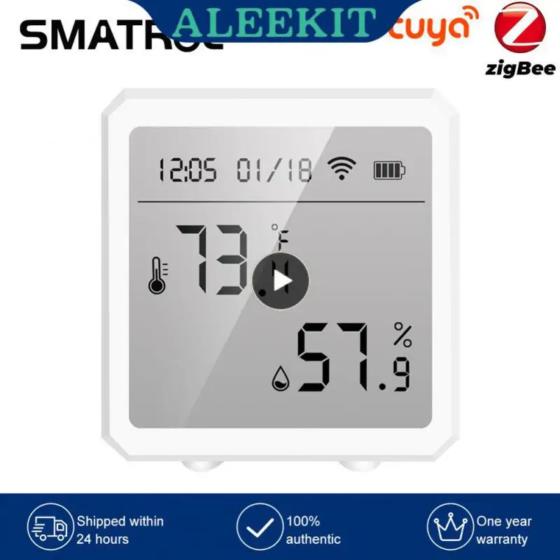 

Zigbee Digital Smart Life Lcd Display Temperature And Humidity Sensor Electronic Wet And Dry Thermometer Tuya Indoor Intelligent