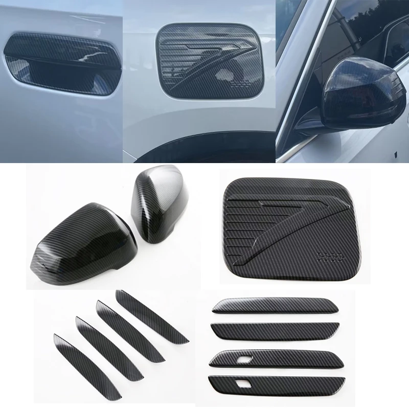 

For BMW X1 U11 2023 2024 ABS Carbon Fiber Door Handle Bowl Cover Trim Gas Tank Rearview Mirror Cap Cover Trim Accessories