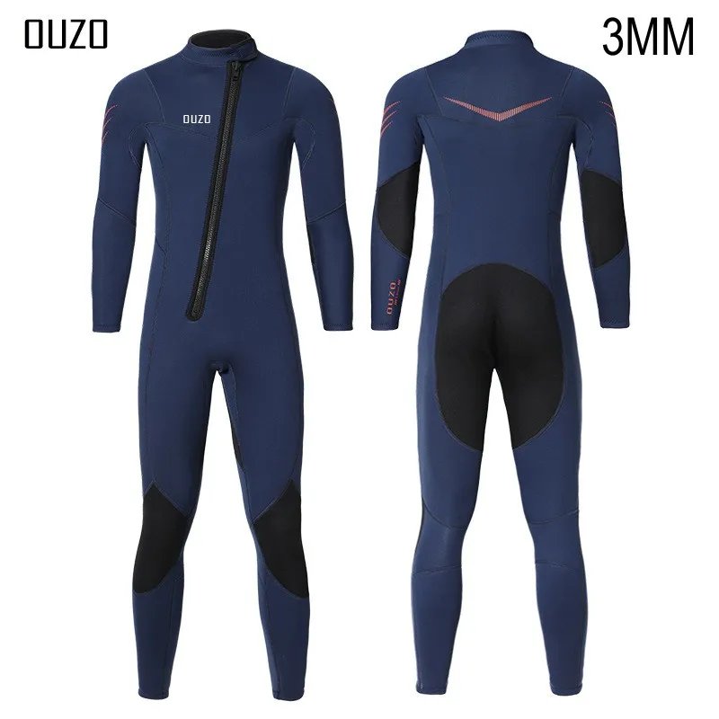 Men's 3MM Neoprene  Full Body Spearfishing WetSuit Scuba Snorkeling Surfing Swimming Canoeing Front Zipper Hunting Diving Suit