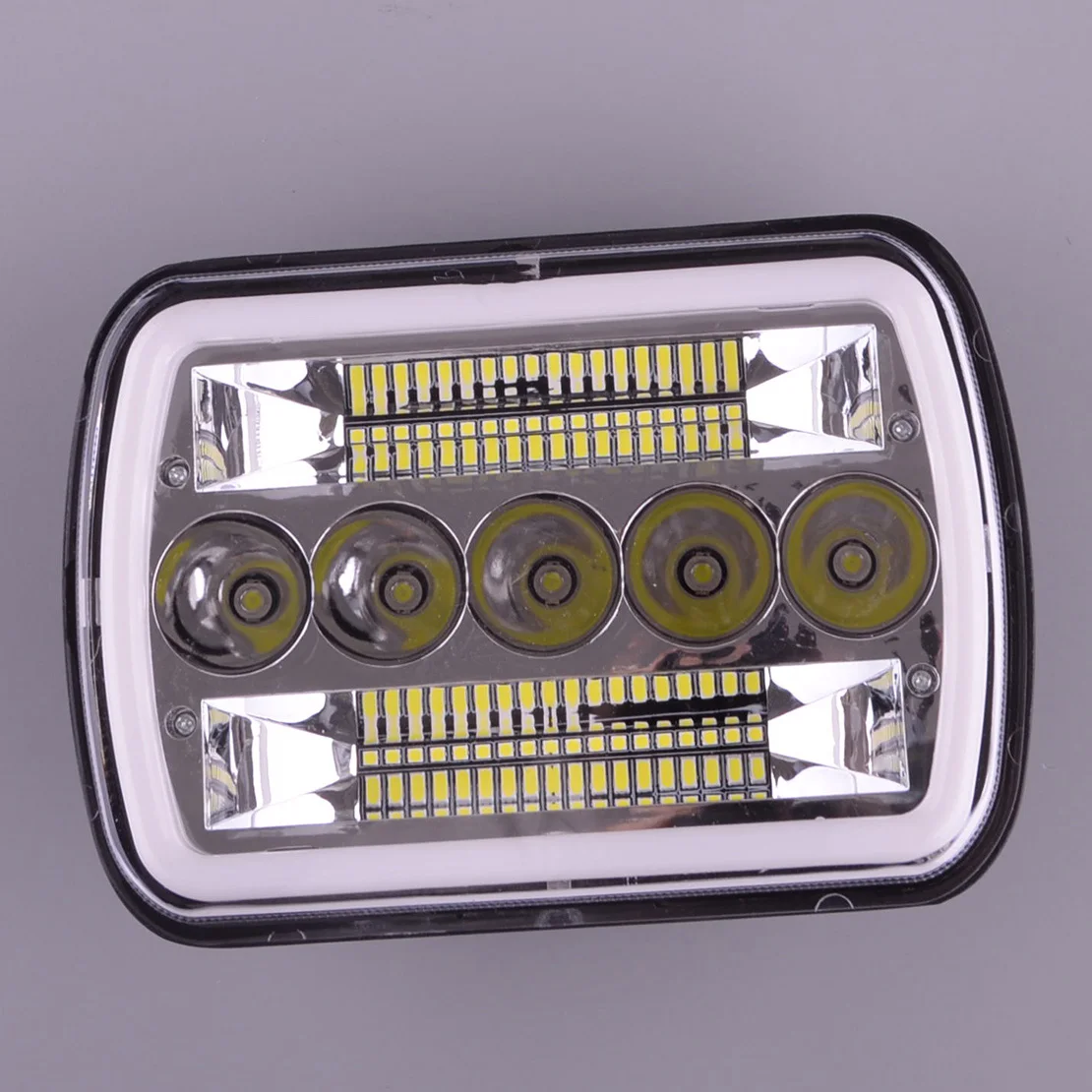 

Передние фары головного света, 7x6 дюймов, дневные ходовые огни, сигнал поворота, задний свет, герметичная фара, подходит для Jeep Wrangler Chevrolet Astro Express GMC Savana Ford 500W IP67