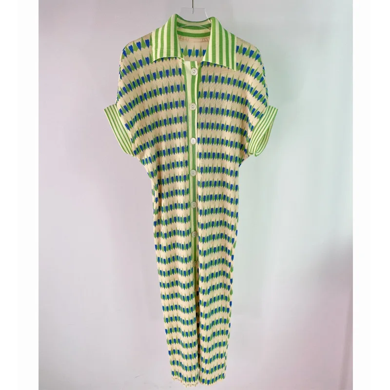 

Женское плиссированное платье миаке с принтом love, модное летнее тонкое повседневное однобортное платье