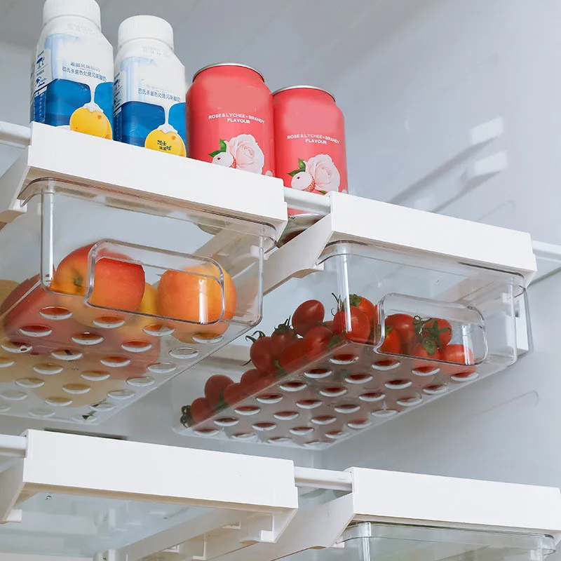 

Refrigerator Food Egg Storage Box Fridge Drawer Rack Kitchen Supplies Kitchen Supplies Transparent useful Storage Box EIG88